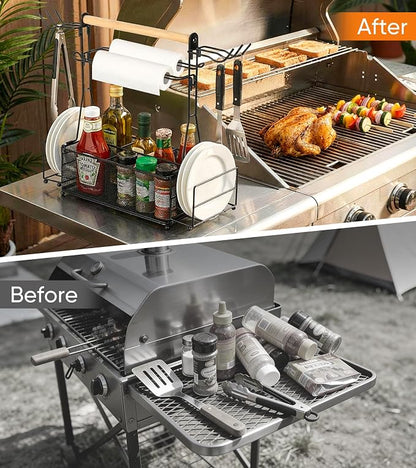 Grill Caddy Barbecue Tool Sets for Outdoor Grill, Picnic BBQ Caddy Picnic - Image 5