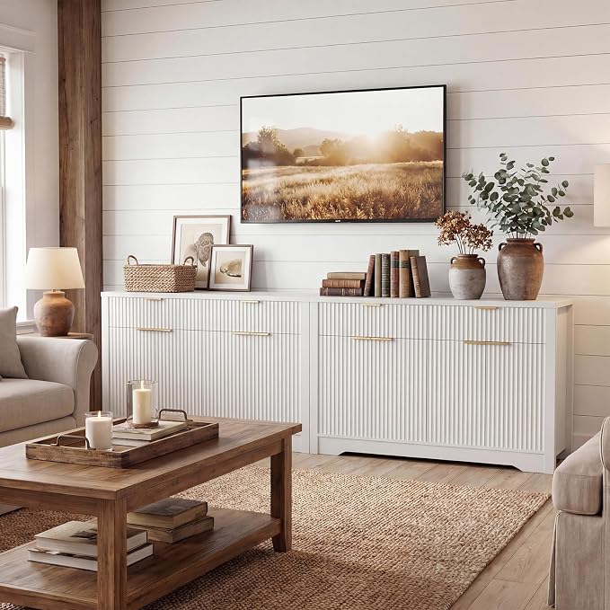 Cyclysio 55" Fluted Sideboard Buffet Cabinet - Image 9