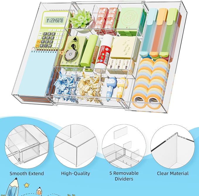 Marbrasse Expandable Desk Drawer Organizer, Desk Organizers and Accessories - Image 6