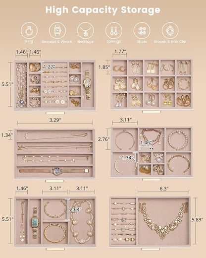 Lolalet Jewelry Box Organizer, 6-Layer Jewelry Organizers and Storage Case - Image 6