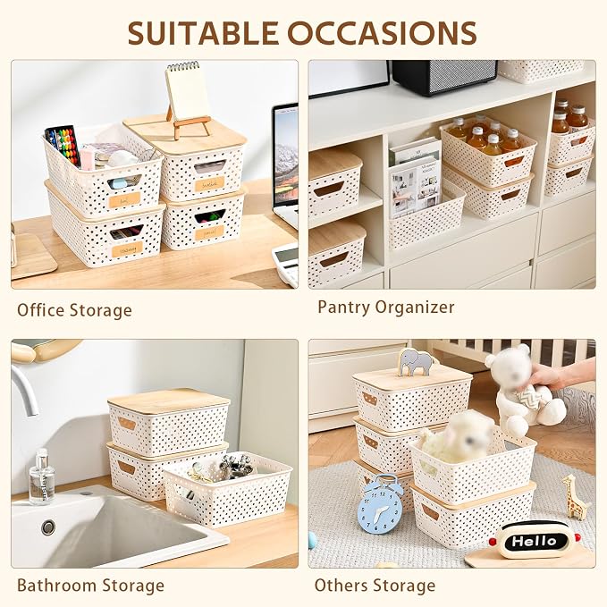 8 Pack Plastic Storage Bins - Image 2