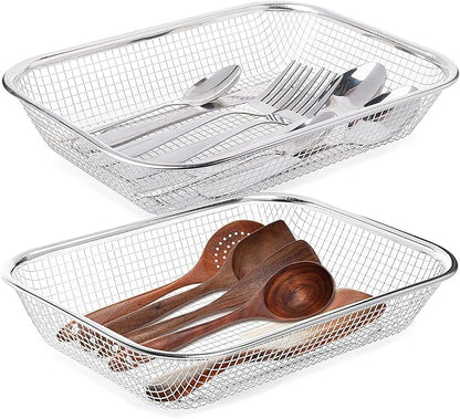 Utensil Drying Rack, 2 Pack Utensils Holder Dishwasher Silverware Basket | by IWNTWY
