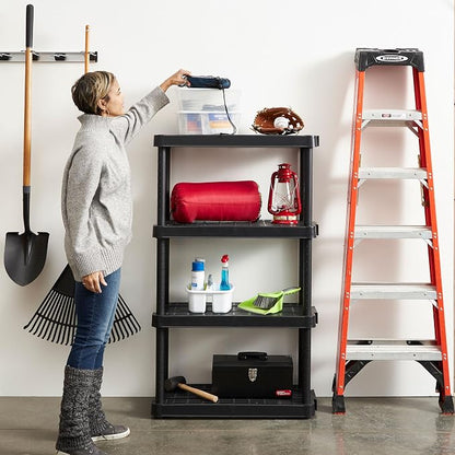 Gracious Living 4 Shelf Adjustable Height Medium Duty Storage Unit 14 x 32 x - Image 2