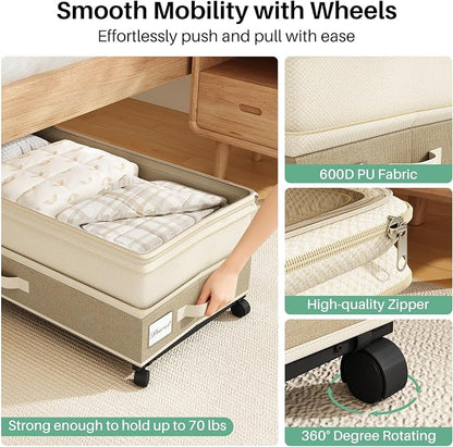 Kitstorack 2Pack Height-adjustable Under Bed Storage - Image 4