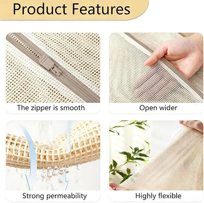 Cotton Mesh Laundry Bags, Clothes and Shoes, Natural Breathable Washer and - Image 6