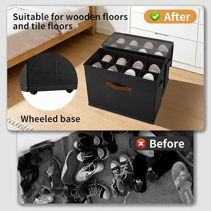 EE-RoomWorld 2 Pack rolling shoe rack on wheels, No Assemble Required shoe - Image 2