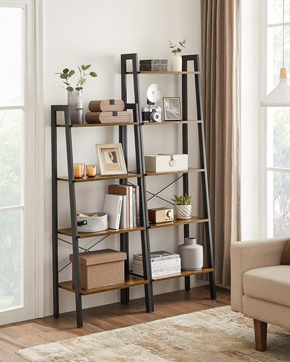 VASAGLE Ladder Shelf, 4-Tier Bookshelf, Storage Rack, Bookcase - Image 2