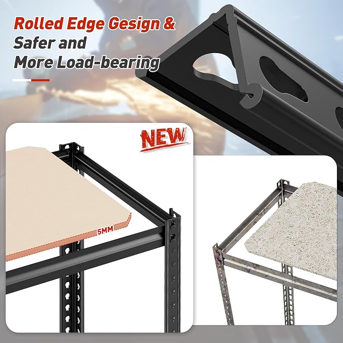 REIBII Storage Shelves Adjustable Metal Shelving 1600LBS Garage Shelves - Image 5