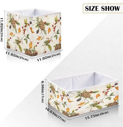 Autumn Leaves Pine Cones Closet Organizers Storage Cubes Storage Bins Shelf - Image 3