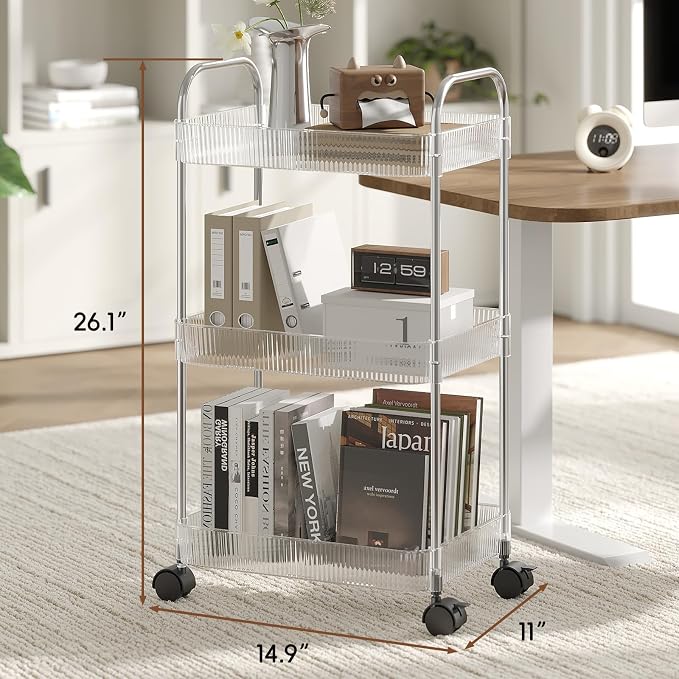 STARLATTA 3 Tier Rolling Cart - Image 3
