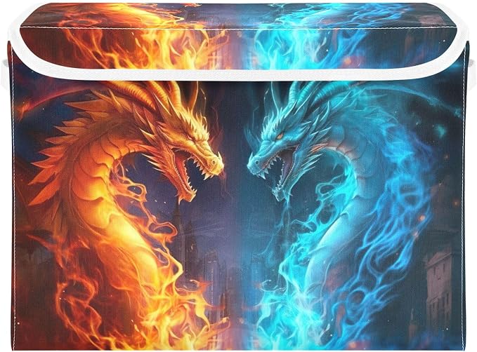 Fire and Ice Dragon Storage Bins by LLCxigua