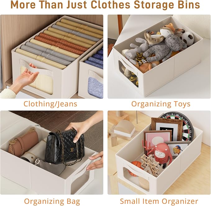 Linen Closet Organizers and Storage 6 Packs-Fabric Storage Bins - Image 6