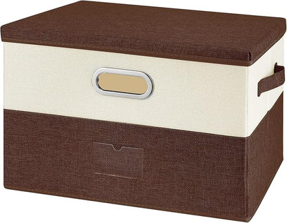 Large Linen Fabric Foldable Storage Bins by Unknown