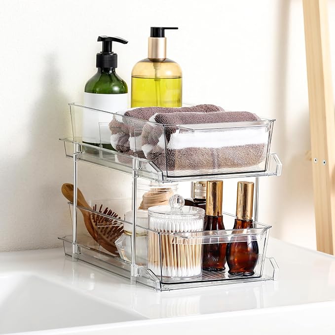 2 Tier Clear Organizer with Dividers - Image 6