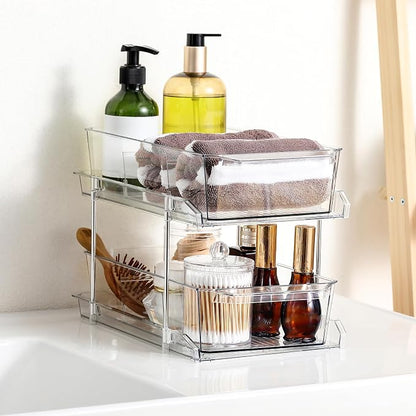 2 Tier Clear Organizer with Dividers - Image 6