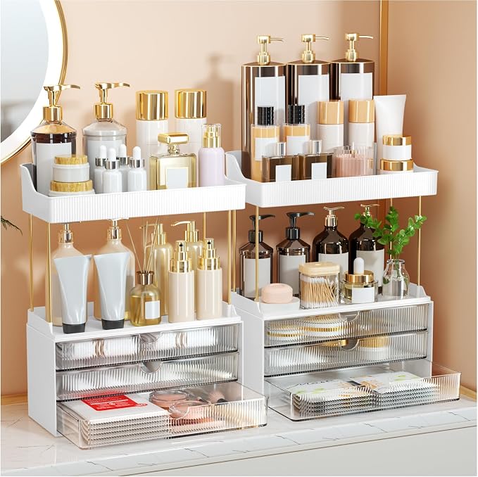 2 Sets Makeup Organizer – 5 Tier Bathroom Organizers and Storage, Versatile by Unknown