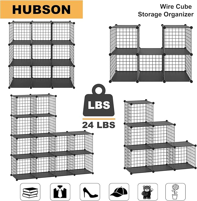 HUBSON Wire Cube Storage Organizer, Book/Toy/Craft/Potted Plants and petCloset - Image 3