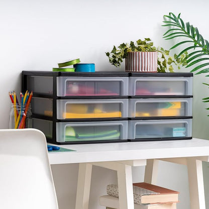 IRIS USA Plastic Stacking Desk Top 3-Drawer Storage Organizer, - Image 6