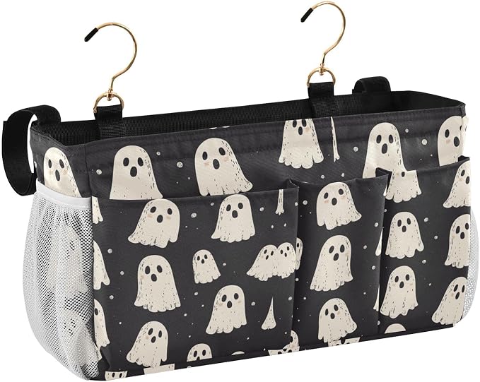 Cute Halloween Ghost Blacck Bedside Caddy - Image 2