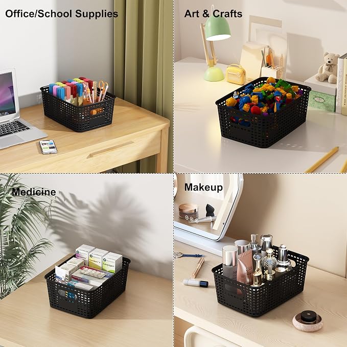 Black Plastic Storage Baskets - Image 4
