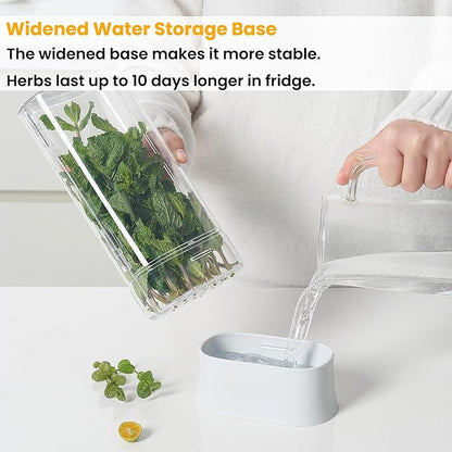 vacane Herb Keeper for Refrigerator, Fresh Herb Saver Herb Storage Containers - Image 3