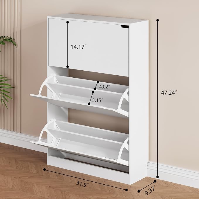 Shoe Storage Cabinet, Wood Shoe Organizer - Image 2