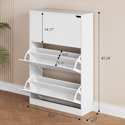 Shoe Storage Cabinet, Wood Shoe Organizer - Image 2