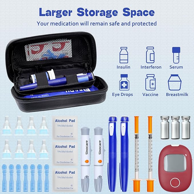 Insulin Cooler Travel Case TSA Approved Diabetic Medicine Cooling Bag - Image 3