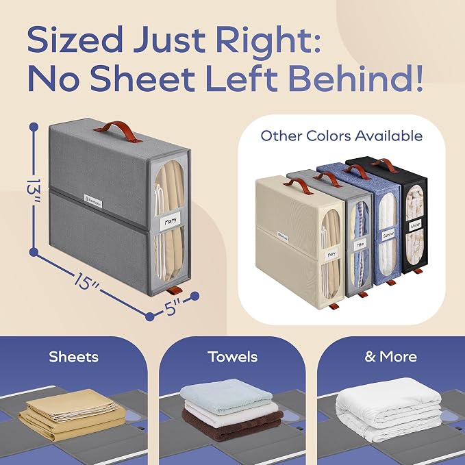 4x Bed Sheet Organizer Storage Boxes - Image 4