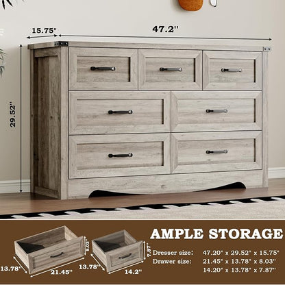 7-Drawer Dresser for Bedroom, Modern Wooden Chest of Drawers - Image 2