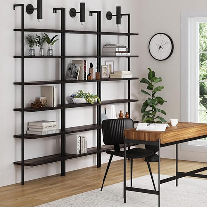 Nathan James Theo 6-Shelf Tall Bookcase, Wall Mount Bookshelf - Image 3