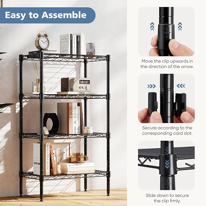 DUMOS 5-Tier Metal Storage Shelves, Heavy Duty Steel Shelving Unit Organizers - Image 5