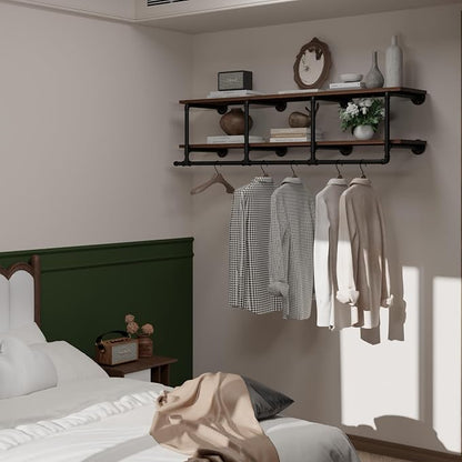 Wall Mounted Clothes Rack 12 Inch Deep, 60 Inch Heavy Duty Garment Rack - Image 3