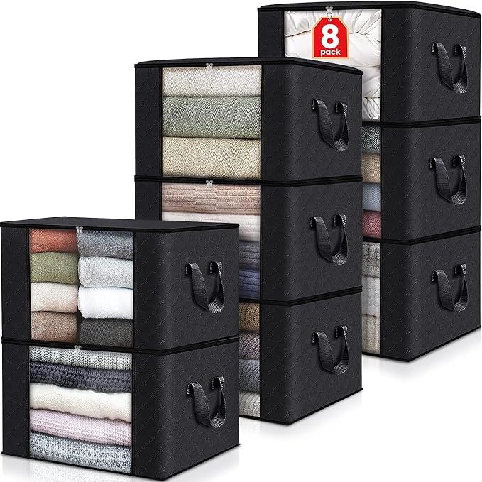 Fab totes Storage Bags, Clothes Blanket Storage Bins Foldable Closet Organizers by Fabtotes