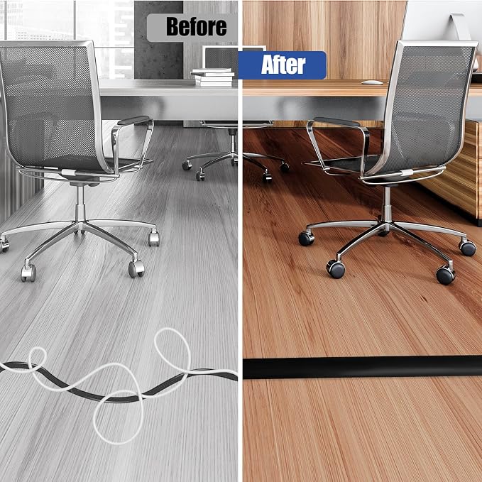 Floor Cord Cover Self Adhesive Cord Hider, 3.3FT Cable Management, Extension - Image 5