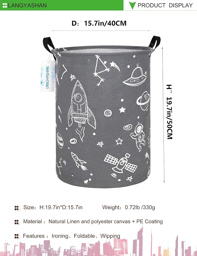 LANGYASHAN Storage Bin, Canvas Fabric Collapsible Organizer Basket - Image 2