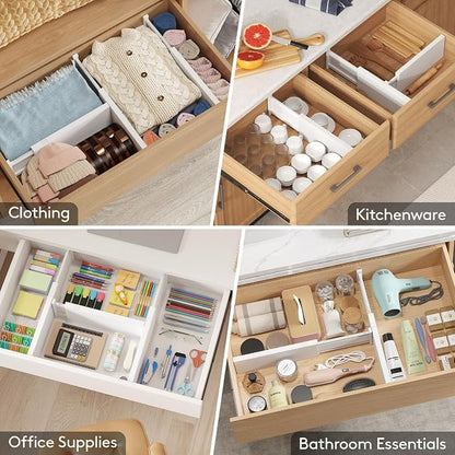 Lifewit 4 Pack Drawer Dividers Plastic 5" High, 13.5-22" Adjustable Drawer - Image 8