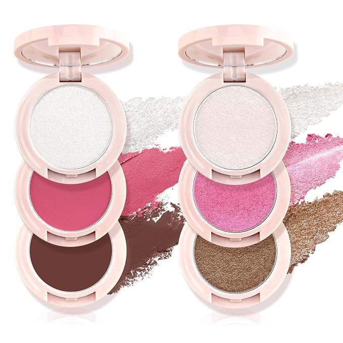 Color Nymph 3-IN-1 Face Palette, Ultra-Smoothy Creamy Blush Highlighter Bronzer by ColorNymph