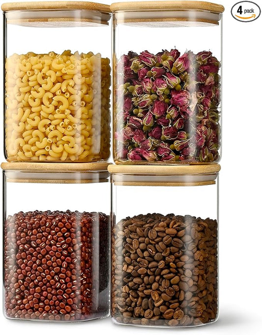 37oz Airtight Glass Square Storage Canister by Delicatedtoservicecustomer