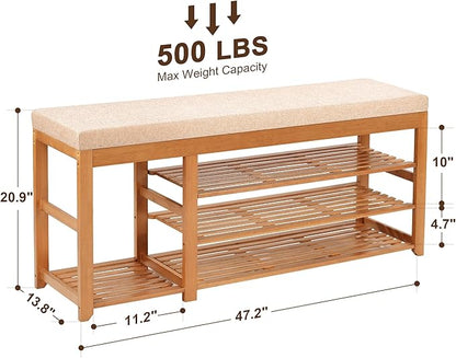 PETKABOO 47.2 in Shoe Rack Bench - Image 3