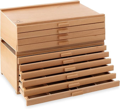 7 Elements 10 Drawer Wooden Artist Storage Supply Box by 7Elements
