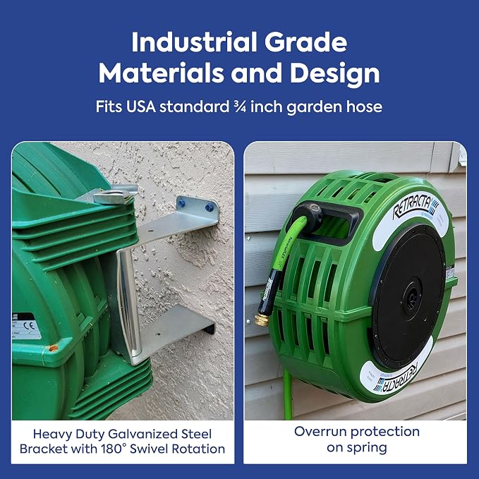 Macnaught Retractable Garden Hose Reel, 60 Ft Water Hose Reel Heavy Duty - Image 5