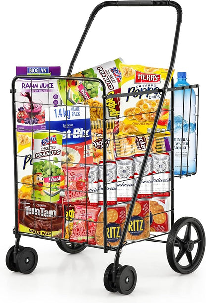 Goplus Jumbo Folding Shopping Cart - Image 7