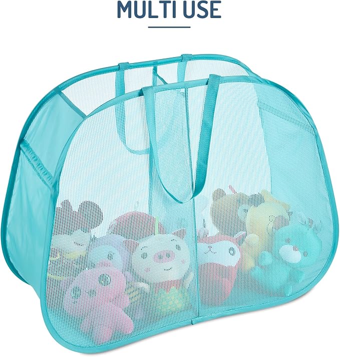 Seiritex Mesh Popup Laundry Hamper 2 Compartment, Collapsible Laundry Sorter - Image 3