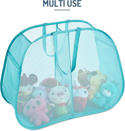 Seiritex Mesh Popup Laundry Hamper 2 Compartment, Collapsible Laundry Sorter - Image 3