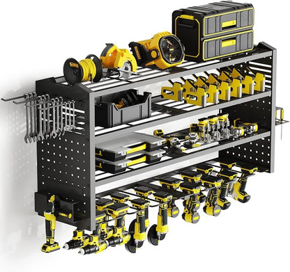 Tomorotec 4-Layer Wall-Mounted Power Tool Storage Rack, Heavy-Duty Steel Drill by Tomorotec