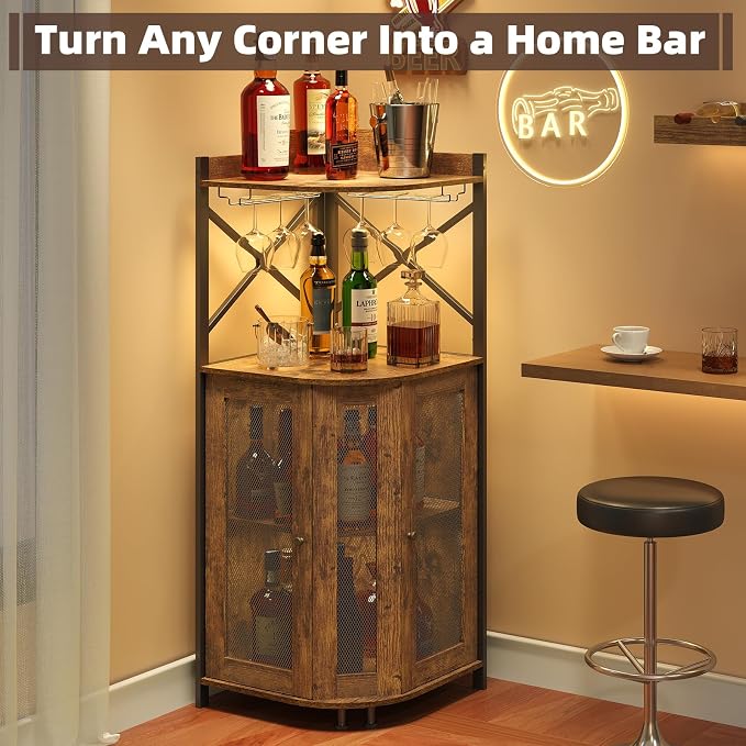 JKsmart Corner Bar Cabinet - Image 6