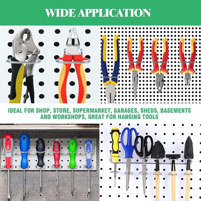13Pcs Pegboard Screwdriver Pliers Holders Set Contains Double Loop Shelving - Image 7