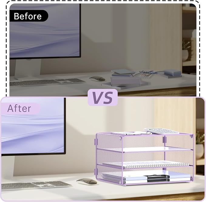 DALTACK 3 Tier Letter Tray Paper Organizer - Image 6
