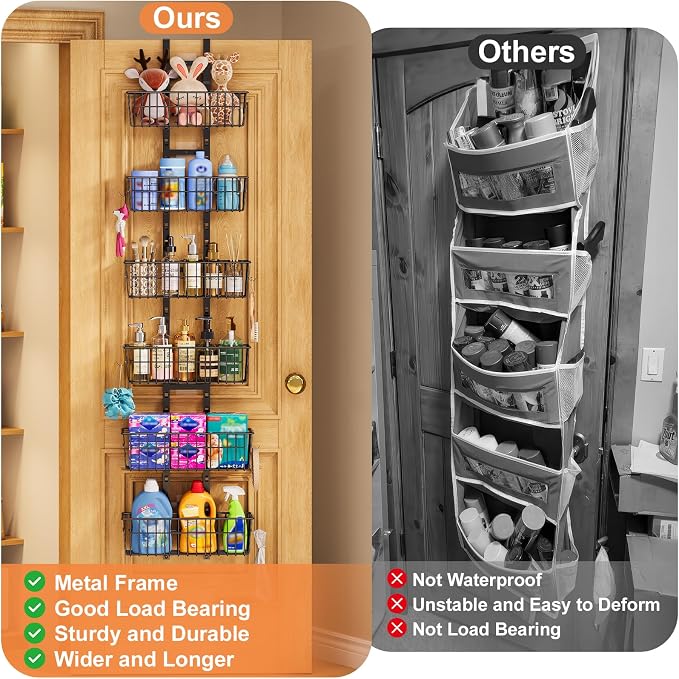 Hongtamoya Over The Door Organizer, Adjustable Hanging Door Organizer - Image 3